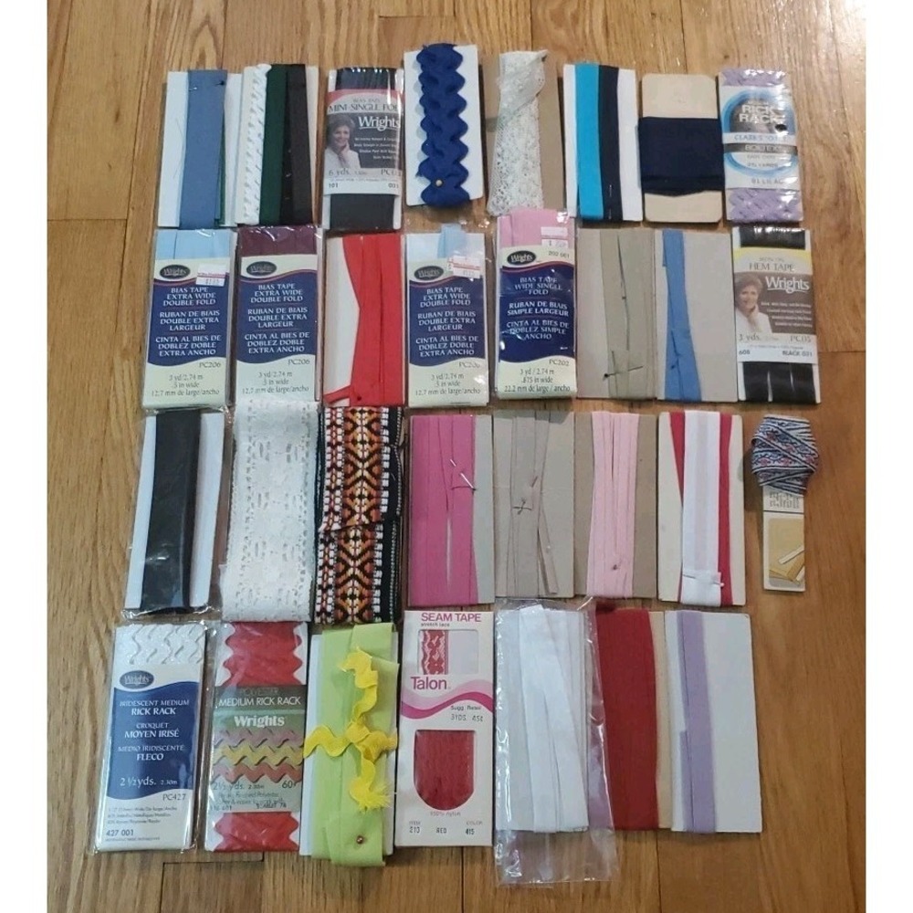 Lot of Vintage Sewing Notions Lace Bias Tape Quilt‎ Binding Rick Rack